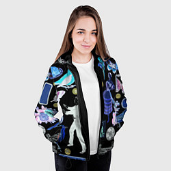 Куртка с капюшоном женская Underground pattern Fashion 2077, цвет: 3D-черный — фото 2