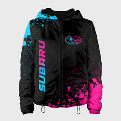 Куртка с капюшоном женская Subaru Neon Gradient FS, цвет: 3D-черный