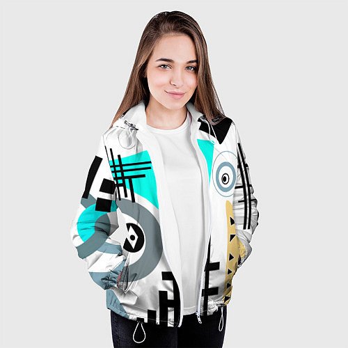 Женская куртка Абстрактный современный дизайн / 3D-Белый – фото 3