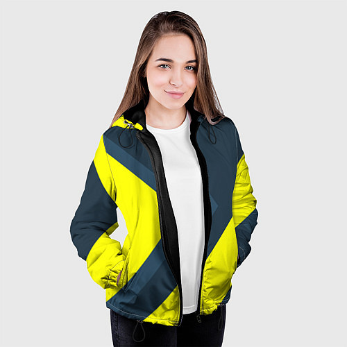 Женская куртка Геометрическая Стрелка / 3D-Черный – фото 3