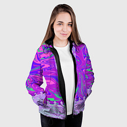 Куртка с капюшоном женская Славянская рубаха с разводами, цвет: 3D-черный — фото 2