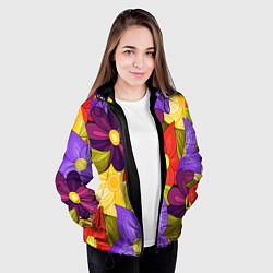 Куртка с капюшоном женская MULTICOLORED PANSIES, цвет: 3D-черный — фото 2