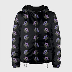 Куртка с капюшоном женская Летающие тарелки, цвет: 3D-черный