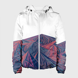 Куртка с капюшоном женская Абстрактные Многоугольные Кристальные Горы, цвет: 3D-белый