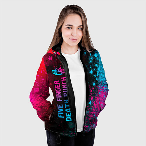 Женская куртка Five Finger Death Punch Neon Gradient / 3D-Черный – фото 3