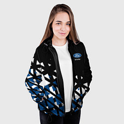 Куртка с капюшоном женская Ford треугольники, цвет: 3D-черный — фото 2