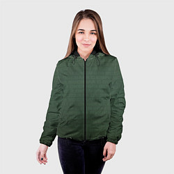 Куртка с капюшоном женская 1984 узор зелёный градиент, цвет: 3D-черный — фото 2