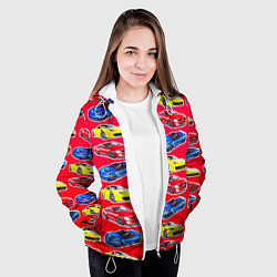 Куртка с капюшоном женская Спортивные машины, цвет: 3D-белый — фото 2