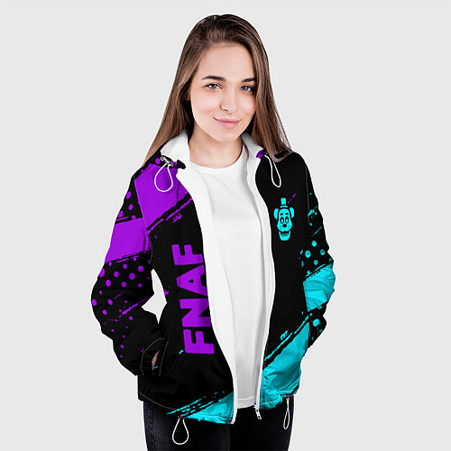 Женская куртка Фредди - neon / 3D-Белый – фото 3