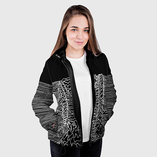 Женская куртка Чёрно-белый объёмный растр / 3D-Черный – фото 3