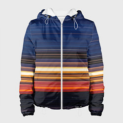 Куртка с капюшоном женская Градиент вечерний закат, цвет: 3D-белый