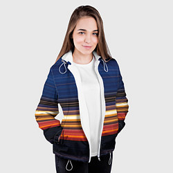 Куртка с капюшоном женская Градиент вечерний закат, цвет: 3D-белый — фото 2