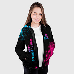 Куртка с капюшоном женская Thirty Seconds to Mars Neon Gradient, цвет: 3D-черный — фото 2