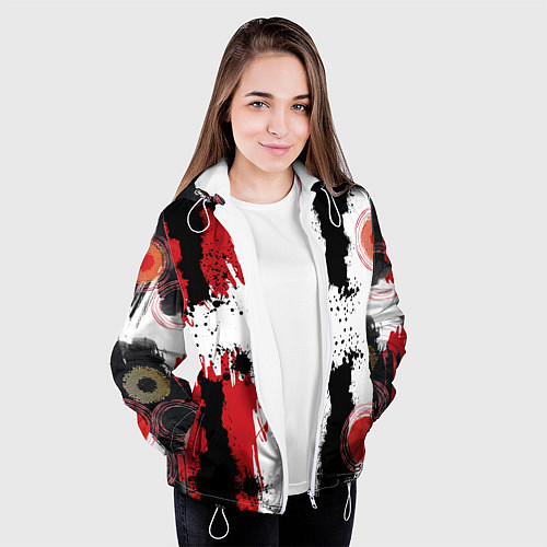 Женская куртка Живописная Абстракция / 3D-Белый – фото 3