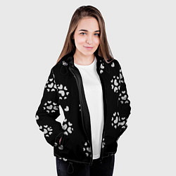 Куртка с капюшоном женская Серые сердца на черном фоне, цвет: 3D-черный — фото 2