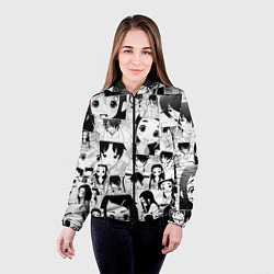 Куртка с капюшоном женская Скрытые вещи паттерн, цвет: 3D-черный — фото 2