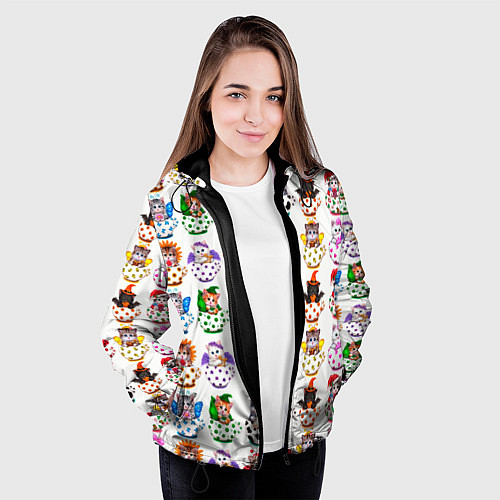 Женская куртка Kittens in a cup / 3D-Черный – фото 3