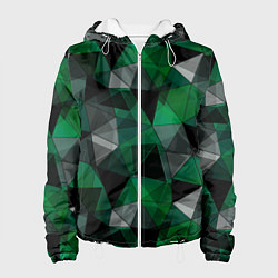 Женская куртка Зеленый, серый и черный геометрический