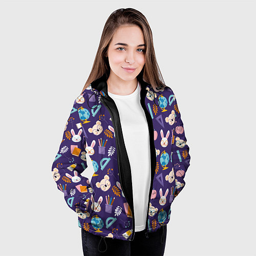 Женская куртка Коалы и зайки / 3D-Черный – фото 3