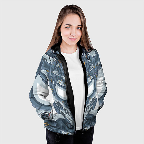 Женская куртка Костюм серого робота / 3D-Черный – фото 3