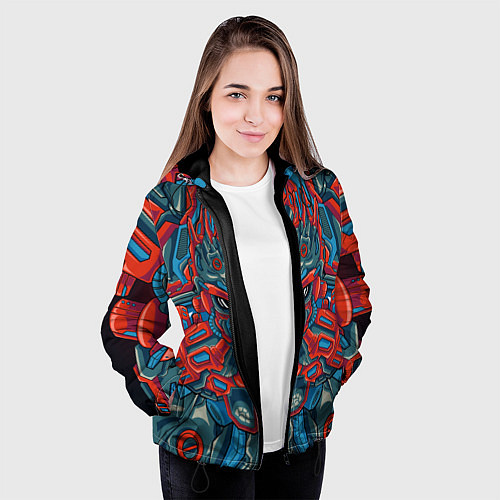 Женская куртка Робот-монстр / 3D-Черный – фото 3