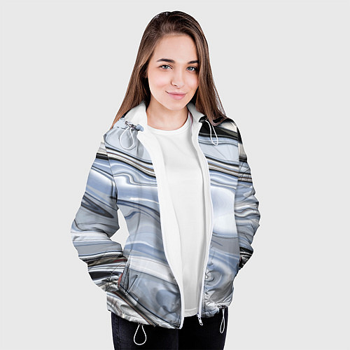 Женская куртка Серебристая поверхность воды / 3D-Белый – фото 3
