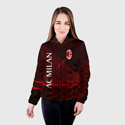 Куртка с капюшоном женская Ac milan Соты, цвет: 3D-черный — фото 2