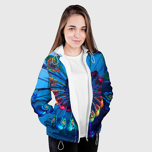Женская куртка Фрактальная спираль / 3D-Белый – фото 3