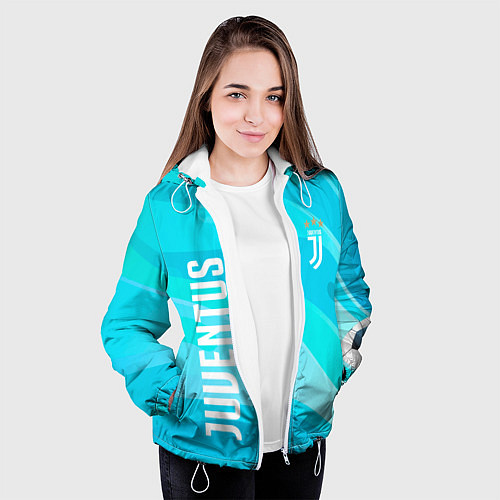 Женская куртка Ювентус Абстракция / 3D-Белый – фото 3