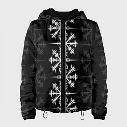 Куртка с капюшоном женская Скандинавский компас Вегвизир, цвет: 3D-черный