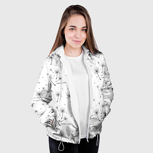 Женская куртка Make a Wish паттерн / 3D-Белый – фото 3