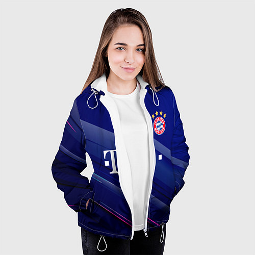 Женская куртка Bayern munchen Абстракция / 3D-Белый – фото 3