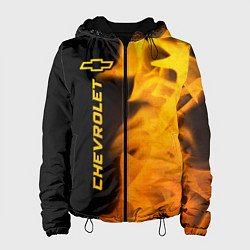 Куртка с капюшоном женская Chevrolet - gold gradient: по-вертикали, цвет: 3D-черный