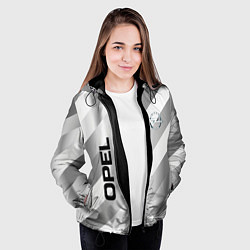 Куртка с капюшоном женская Опель - спорт, цвет: 3D-черный — фото 2