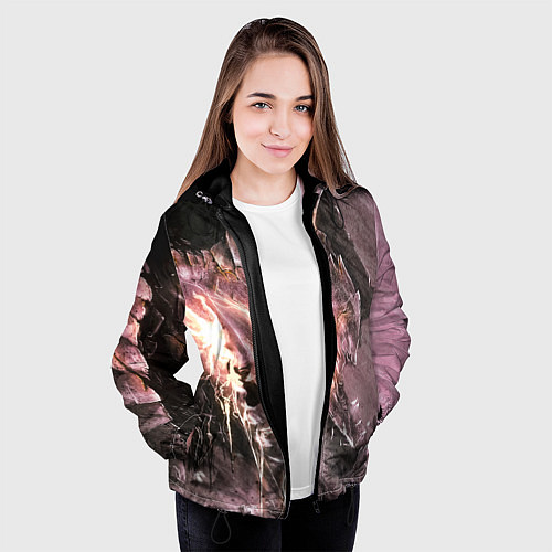 Женская куртка Берсерк Гатс В Доспехах Извергает Огонь / 3D-Черный – фото 3