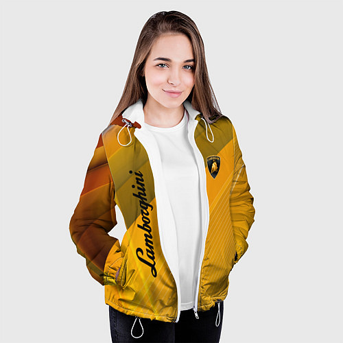 Женская куртка Lamborghini - абстракция / 3D-Белый – фото 3