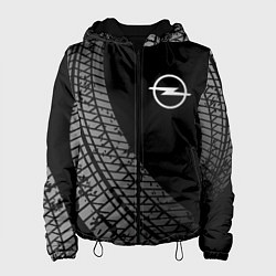 Куртка с капюшоном женская Opel tire tracks, цвет: 3D-черный