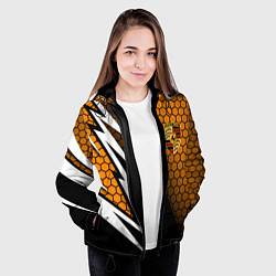 Куртка с капюшоном женская Порше - Кибер-броня, цвет: 3D-черный — фото 2