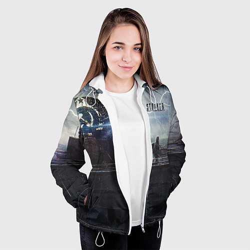 Женская куртка STALKER Герб СССР В Припяти / 3D-Белый – фото 3