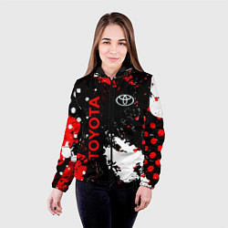 Куртка с капюшоном женская Toyota - краска, цвет: 3D-черный — фото 2
