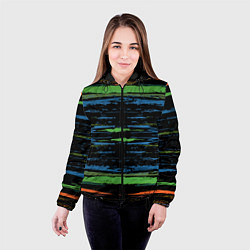 Куртка с капюшоном женская Мазки цветной краской paint strokes abstract, цвет: 3D-черный — фото 2