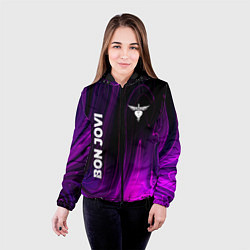 Куртка с капюшоном женская Bon Jovi violet plasma, цвет: 3D-черный — фото 2