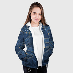 Куртка с капюшоном женская Джинсовка jeans, цвет: 3D-белый — фото 2