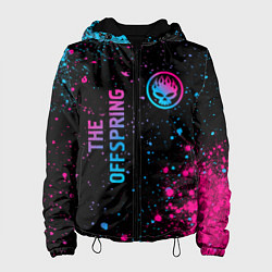 Куртка с капюшоном женская The Offspring - neon gradient: надпись, символ, цвет: 3D-черный
