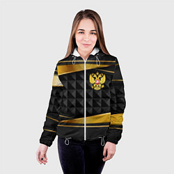Куртка с капюшоном женская Gold & black - Russia, цвет: 3D-белый — фото 2
