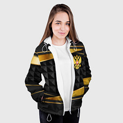 Куртка с капюшоном женская Gold & black - Russia, цвет: 3D-белый — фото 2