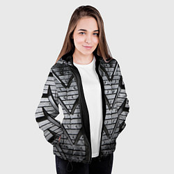 Куртка с капюшоном женская Протектор автомобильного колеса, цвет: 3D-черный — фото 2