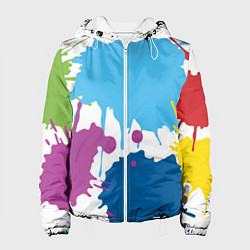 Женская куртка Цветные кляксы на белом фоне