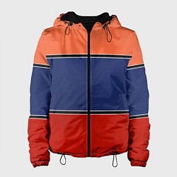Женская куртка Combined pattern striped orange red blue
