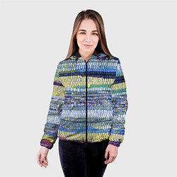 Куртка с капюшоном женская Сшитые воедино кусочки ткани - patchwork, цвет: 3D-черный — фото 2